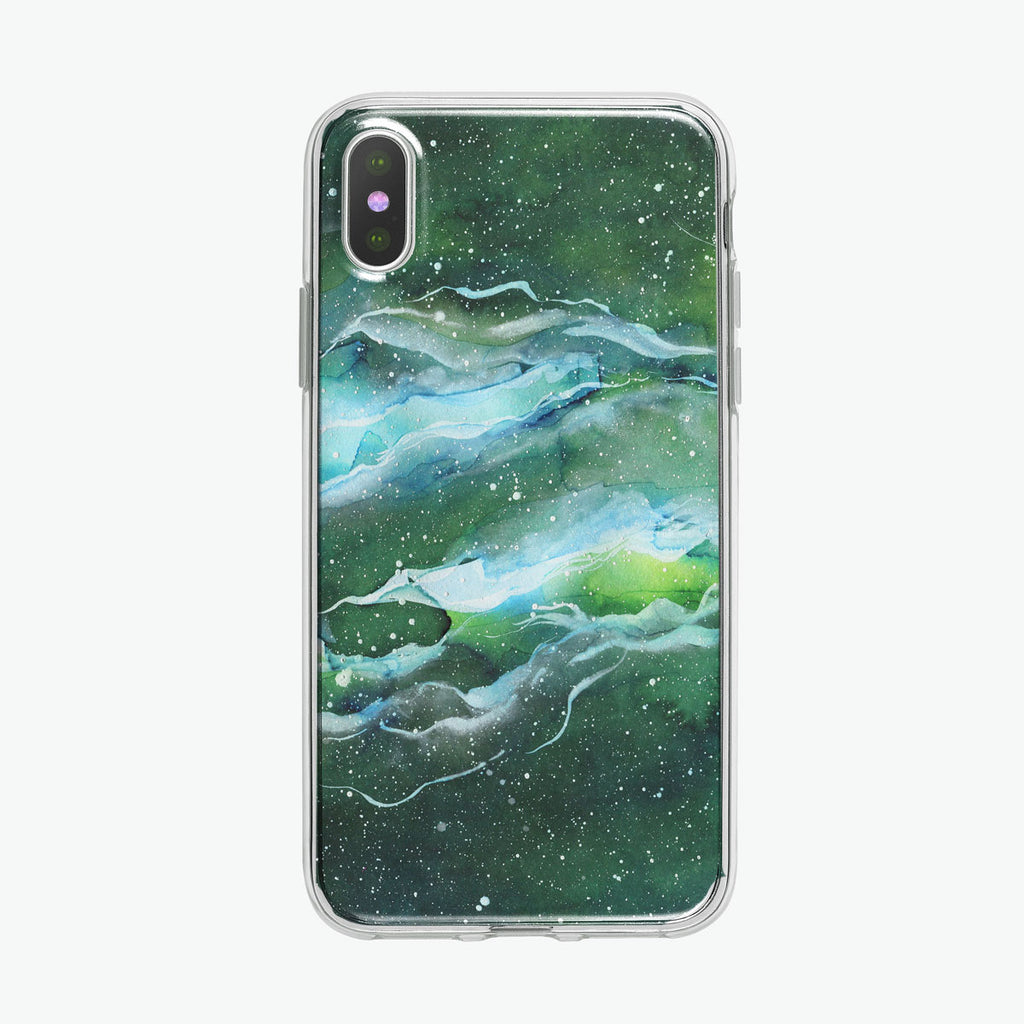 Green Space Nebula iPhone Case by Tiny Quail