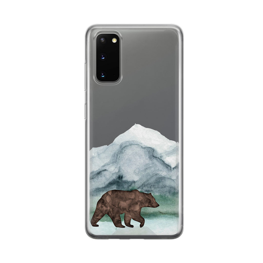 Mountain Grizzly Bear Clear Samsung Galaxy Phone Case From Tiny Quail