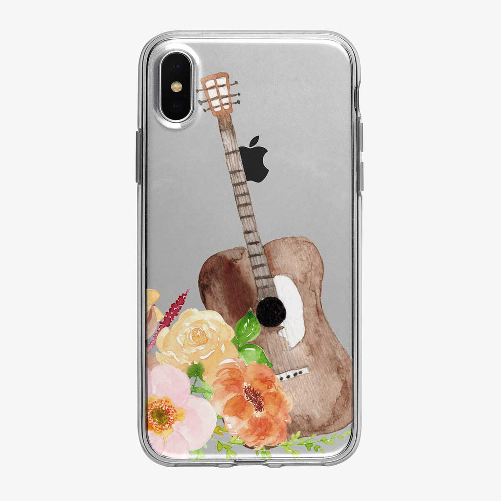 Guitar Floral Clear iPhone Case from Tiny Quail
