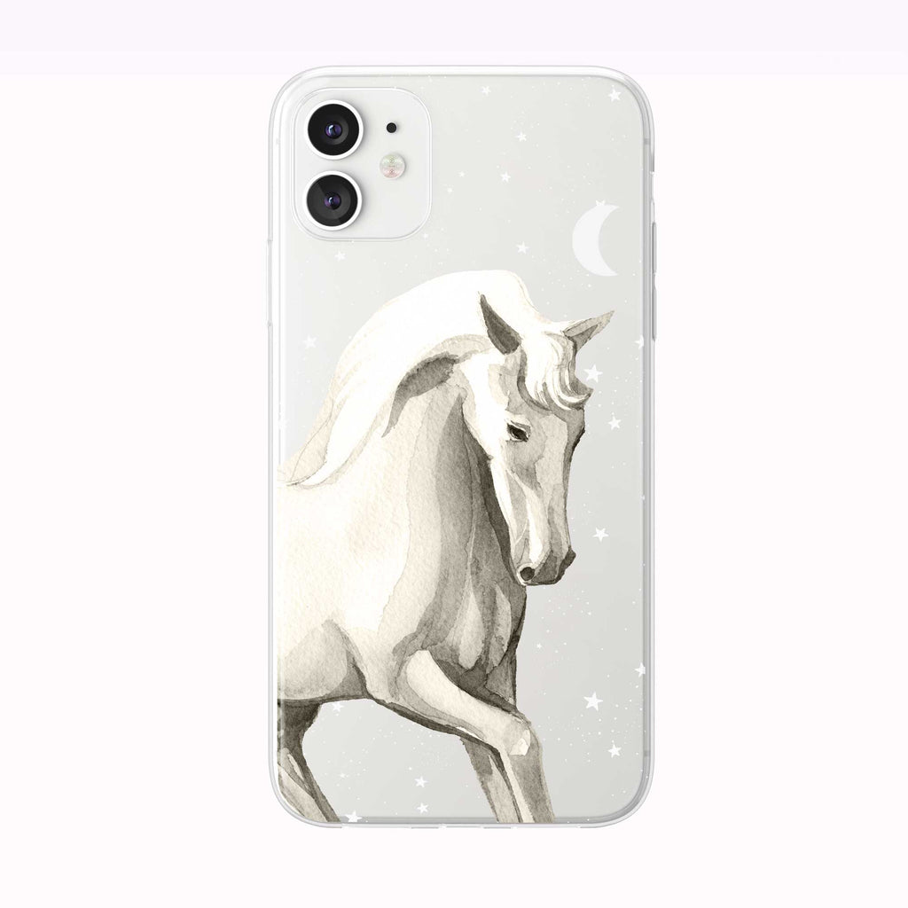Mystical Nighttime Horse White iPhone Case from Tiny Quail