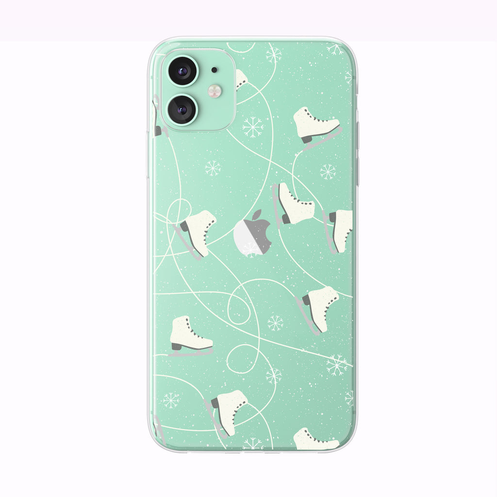 Snowing Winter Ice Skates iPhone Case from Tiny Quail