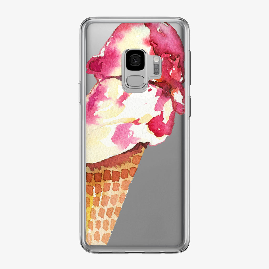Tasty Double Scoop Ice Cream Cone Samsung Galaxy Phone Case by Tiny Quail