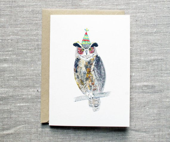 owl birthday card printable