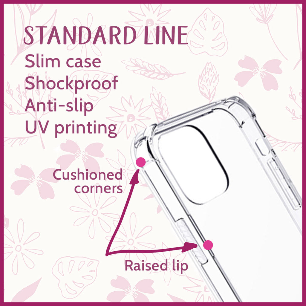 Illustration of standard phone case by Tiny Quail
