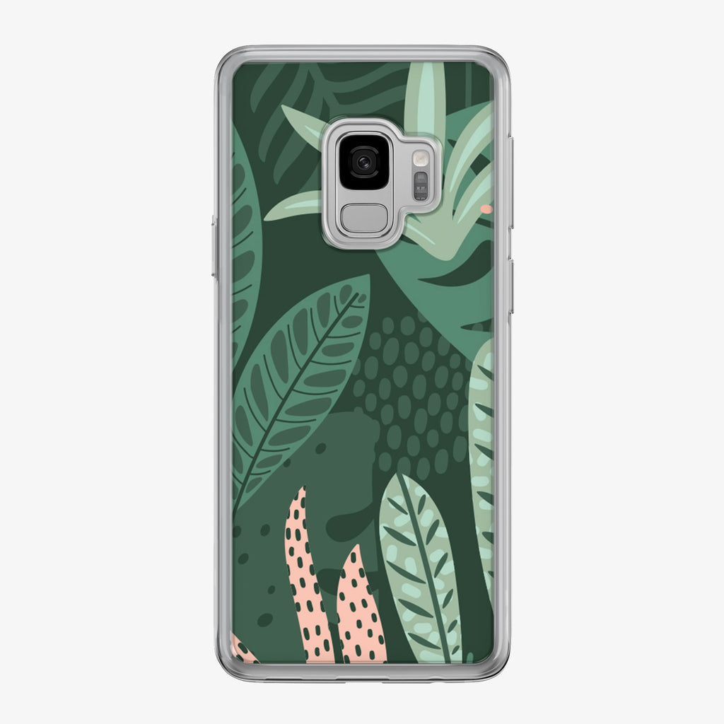 Bright Jungle Leaves Samsung Galaxy Phone Case by Tiny Quail