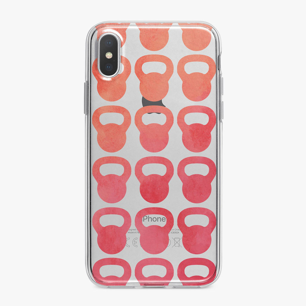 Pink Watercolor Kettle Balls Fitness Designer iPhone Case From Tiny Quail