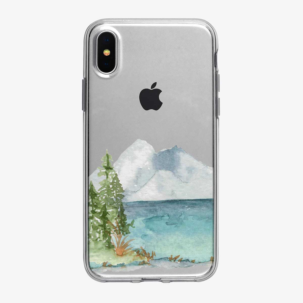 Watercolor Mountain Lake iPhone Case from Tiny Quail
