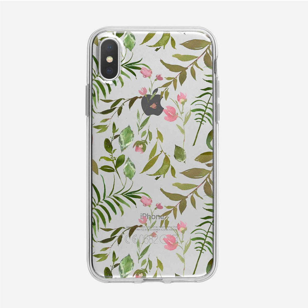 Leafy Forest Floral Clear iPhone Case by Tiny Quail