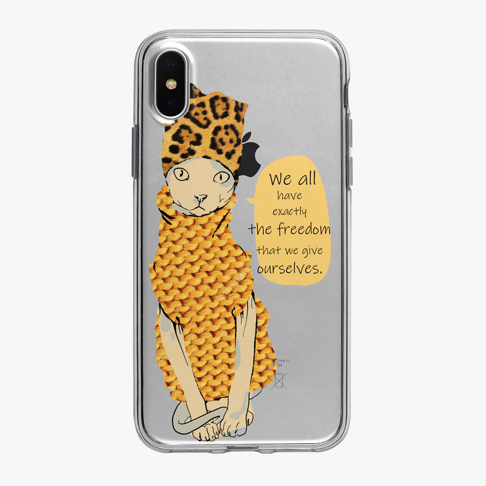 Cat Philosophy Freedom iPhone Case from Tiny Quail