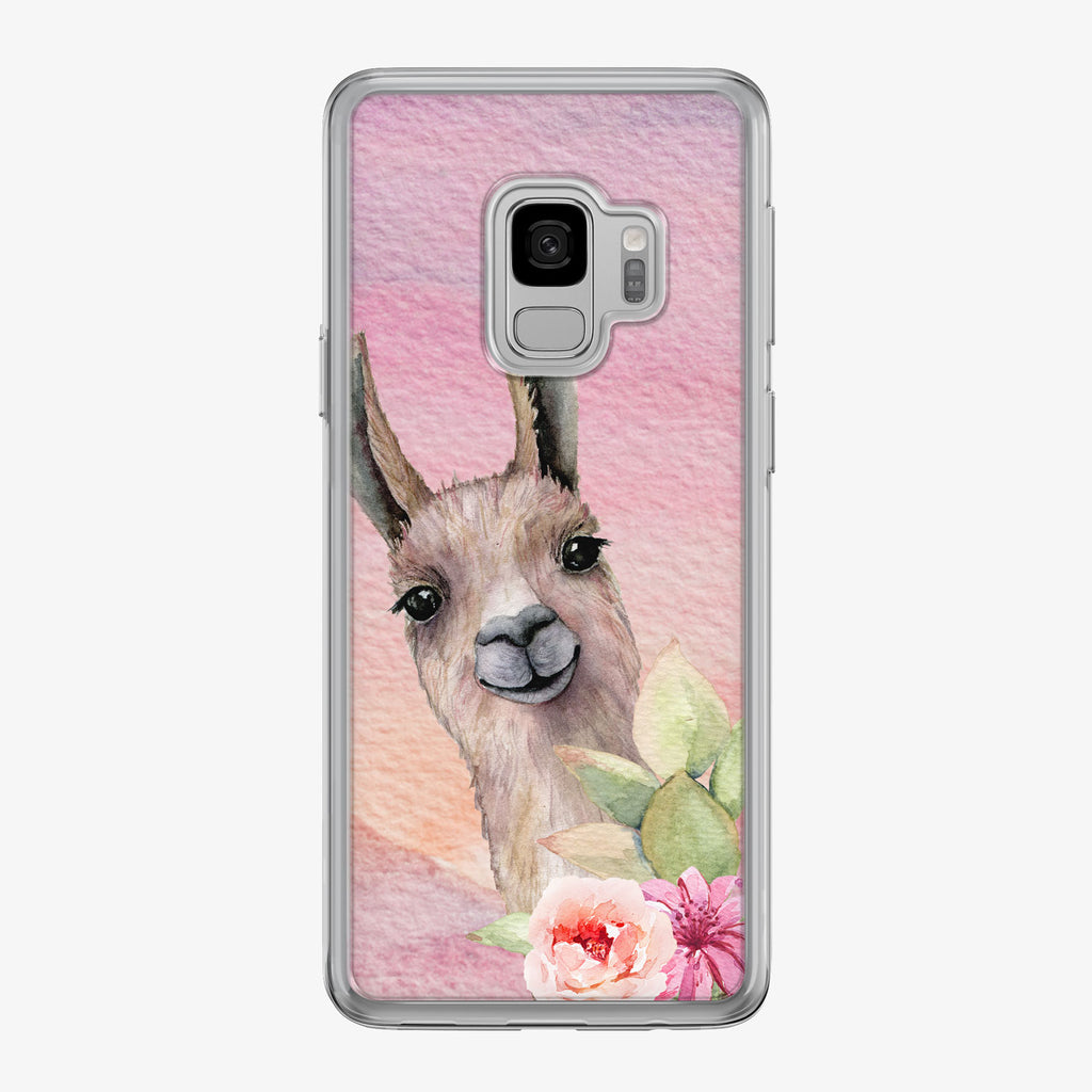 Llama in Colorful Desert Samsung Galaxy Phone Case by Tiny Quail