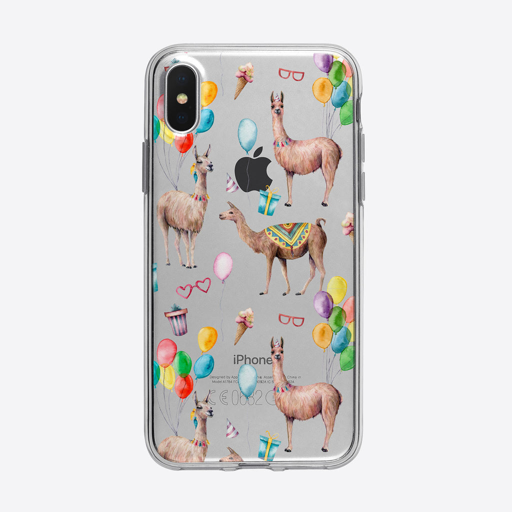 Cute Party Llamas Pattern iPhone Case from Tiny Quail