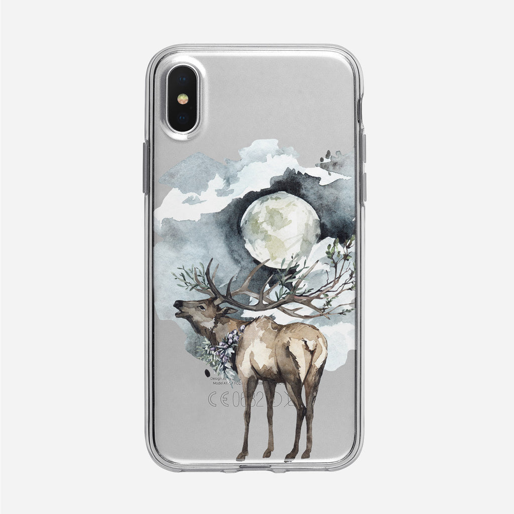 Moonlit Forest Deer iPhone Clear Case from Tiny Quail