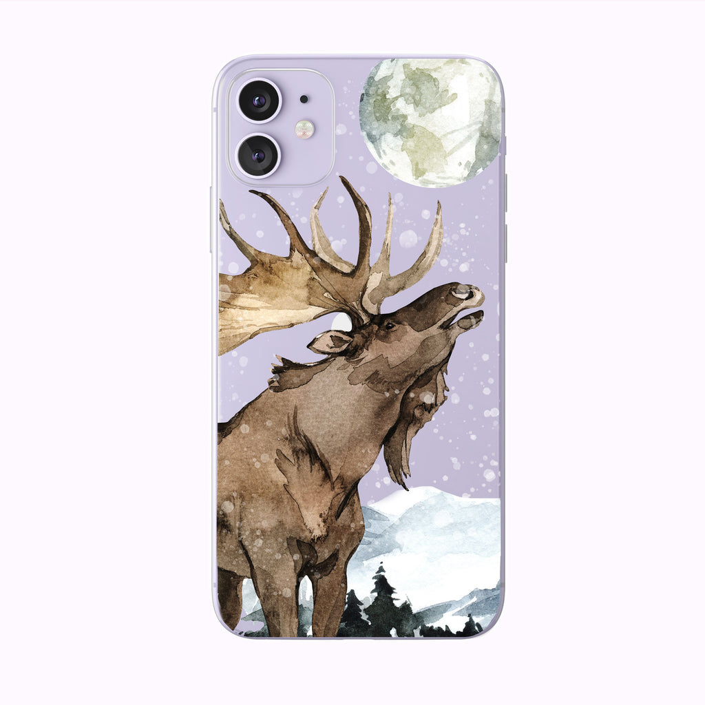 Snowing Forest Moose iPhone Case from Tiny Quail