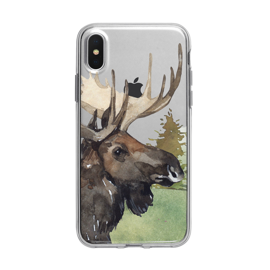 Beautiful Forest Moose iPhone Clear Case from Tiny Quail