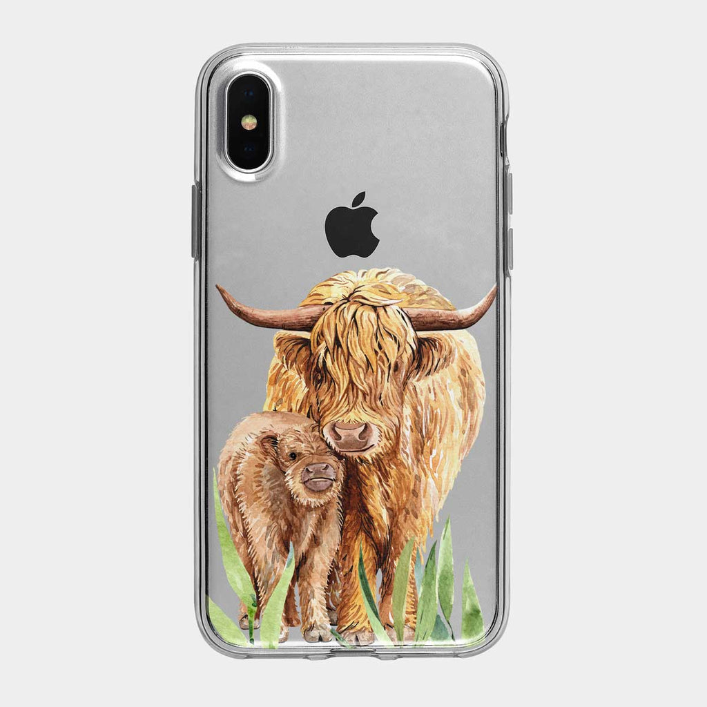 Mother Yak and Calf Clear iPhone Case From Tiny Quail