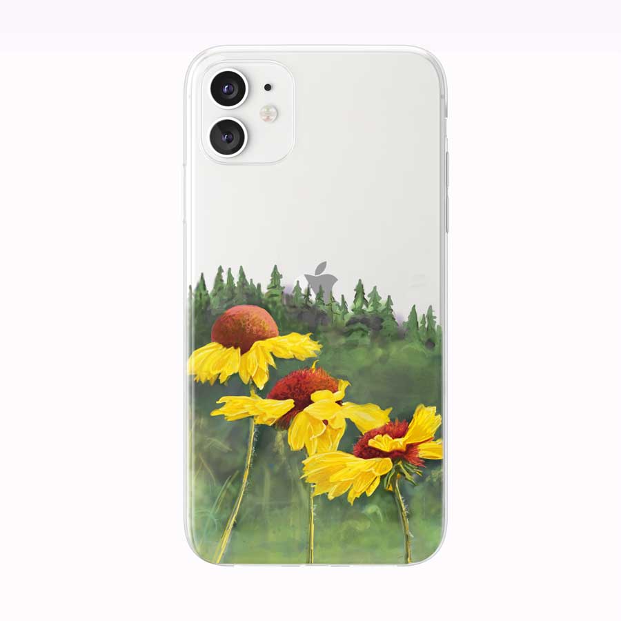 Pretty Yellow Mountain Flowers iPhone Case by Tiny Quail