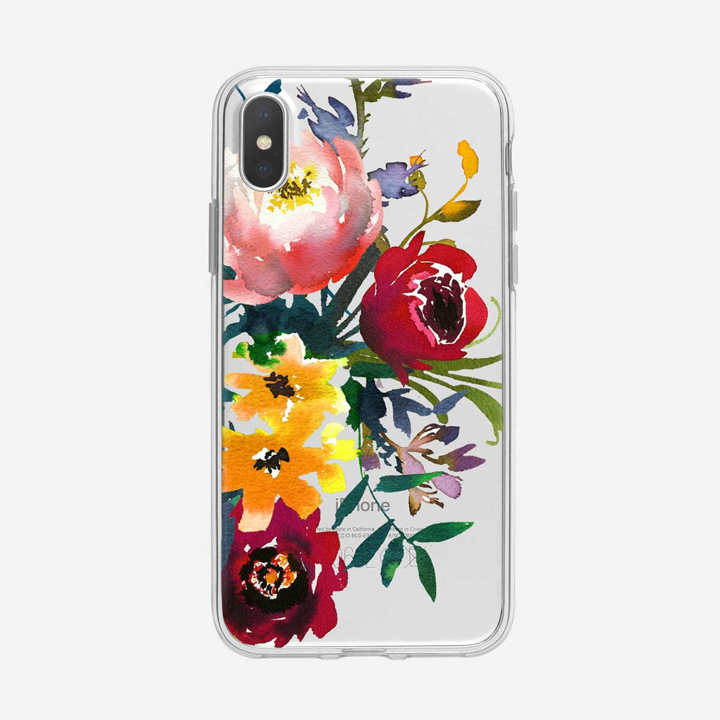 Multicolor Bouquet Floral Clear iPhone Case From Tiny Quail