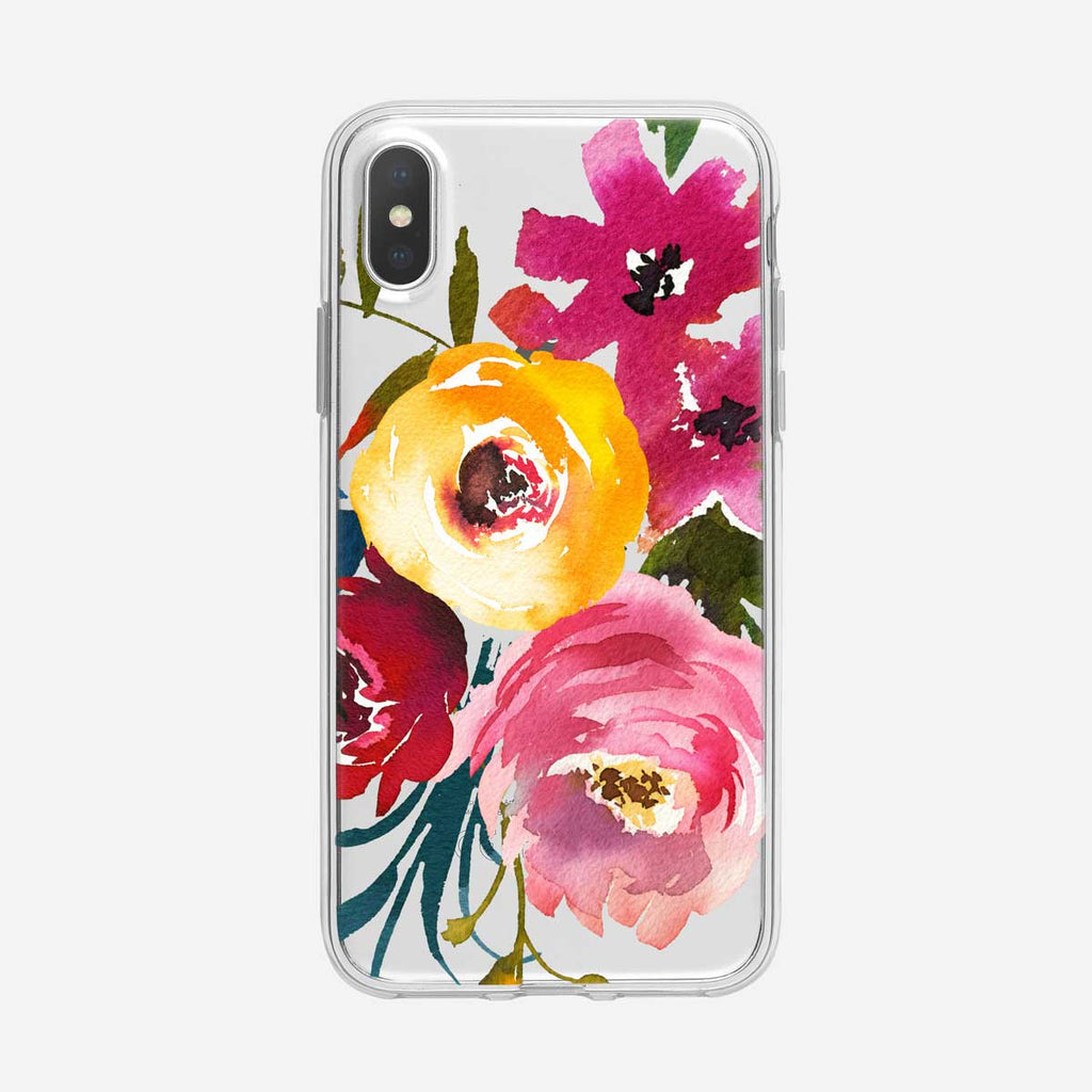 Multicolor Flower Bouquet Clear iPhone Case From Tiny Quail