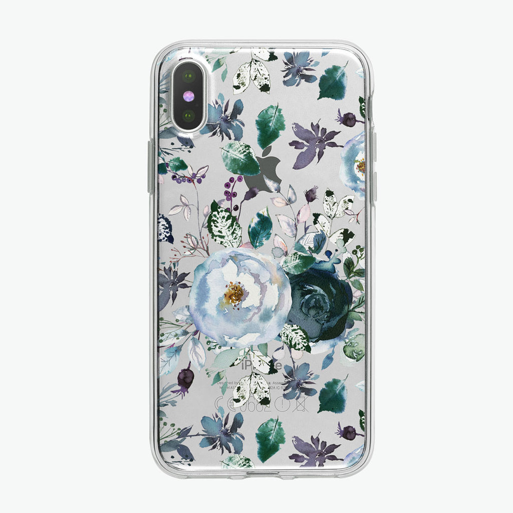  Boho Blue Peonies Pattern iPhone Case from Tiny Quail