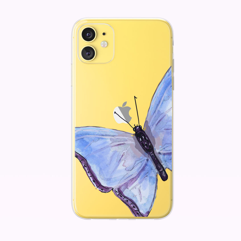 Blue Watercolor Butterfly iPhone Case by Tiny Quail