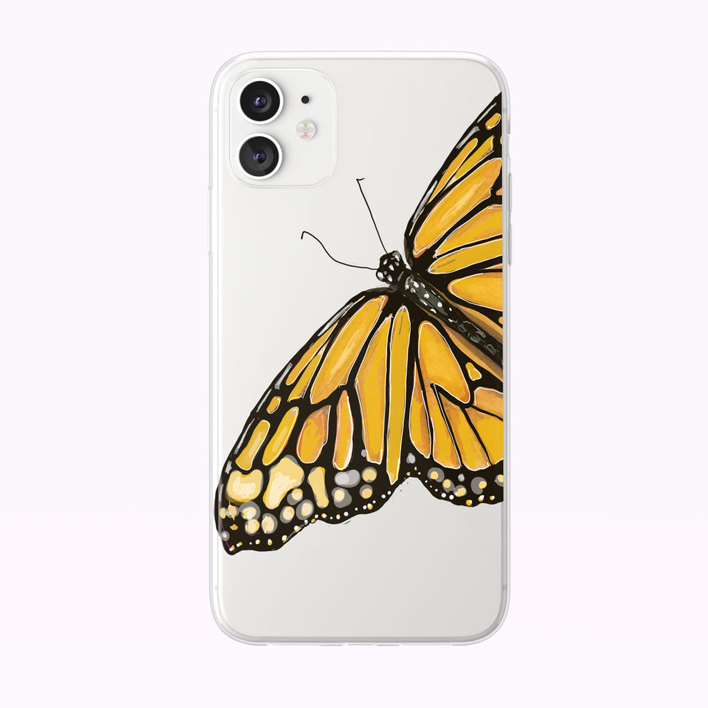 Single Orange Watercolor Butterfly iPhone Case by Tiny Quail