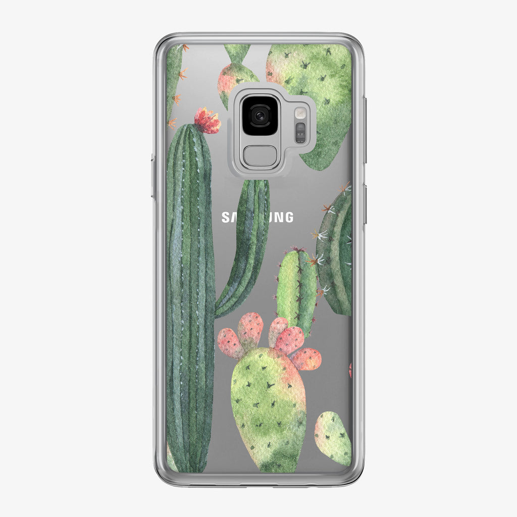 Prickly Cactus Pattern Clear Samsung Galaxy Phone Case from Tiny Quail