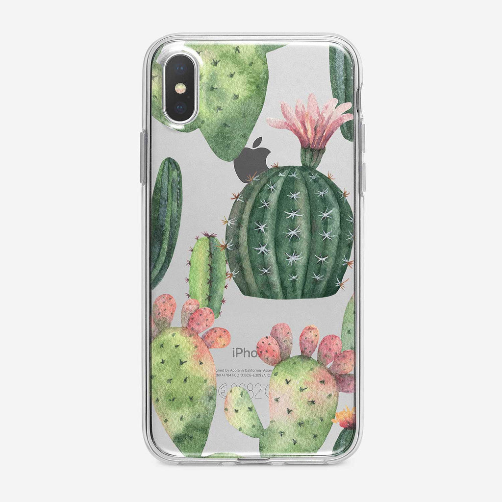 Prickly Cactus Pattern Clear iPhone Case from Tiny Quail
