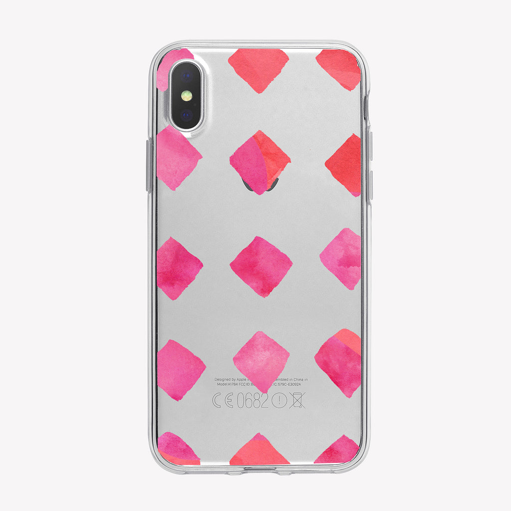 Dark Pink Diamonds Clear iPhone Case from Tiny Quail
