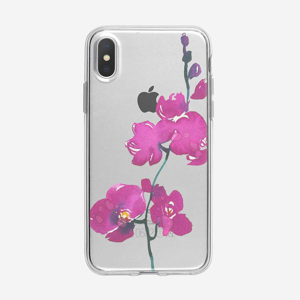 Pink Orchid Watercolor iPhone Case from Tiny Quail