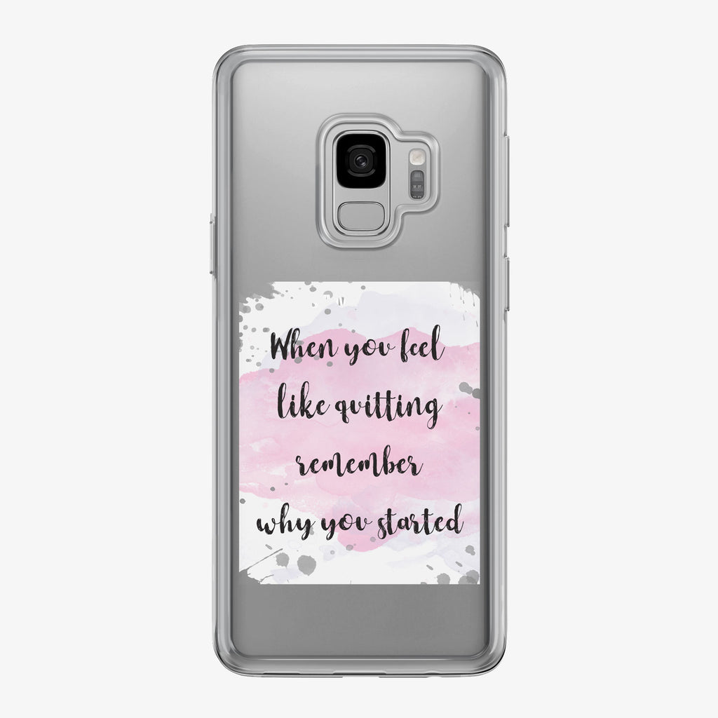 When You Feel Like Quitting Clear Samsung Galaxy Fitness Phone Case by Tiny Quail