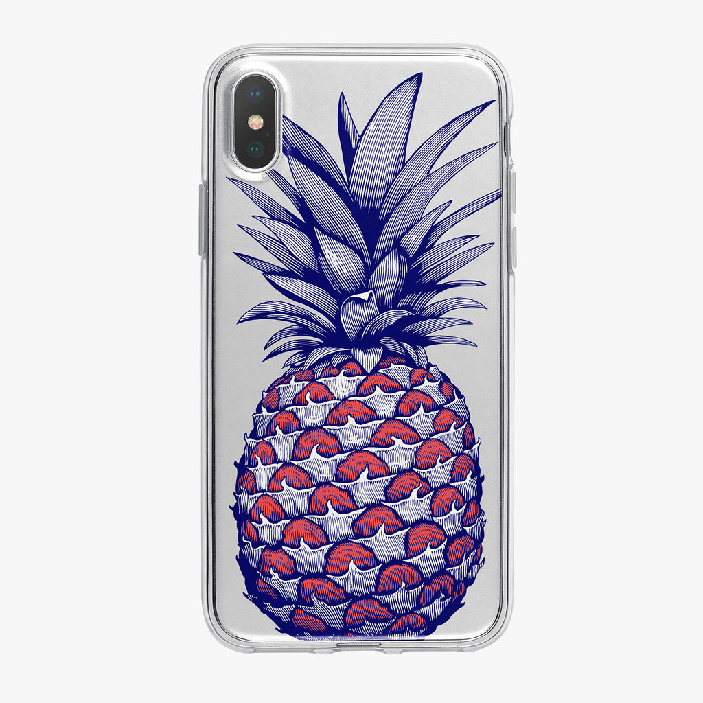 Patriotic Pineapple with Stars iPhone Case by Tiny Quail