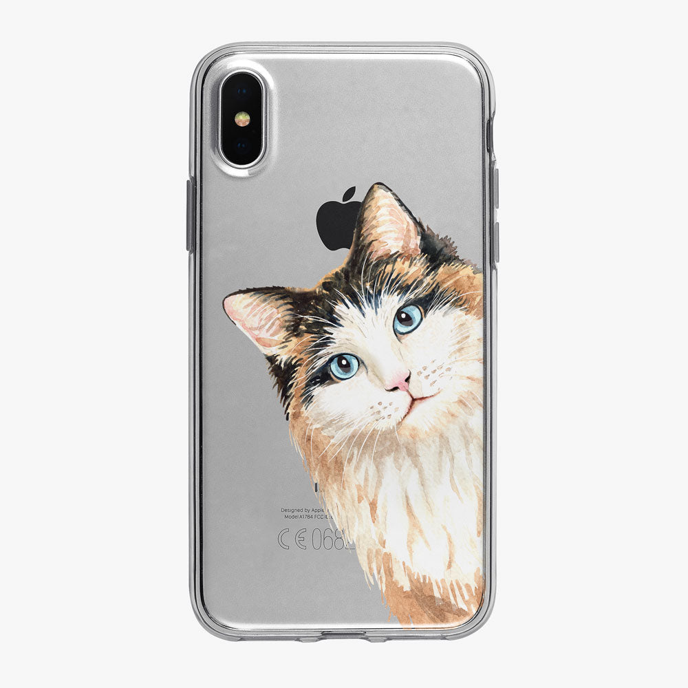 Cat Philosophy Peeking Calico iPhone Case from Tiny Quail