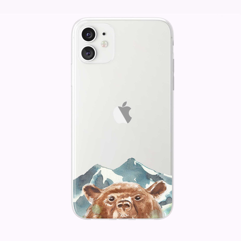 Peeking Mountain Bear iPhone Case by Tiny Quail