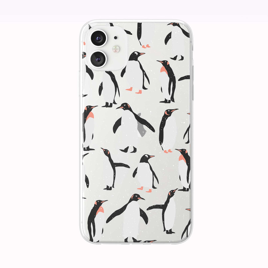 Cute Snowing Penguin white iPhone Case from Tiny Quail