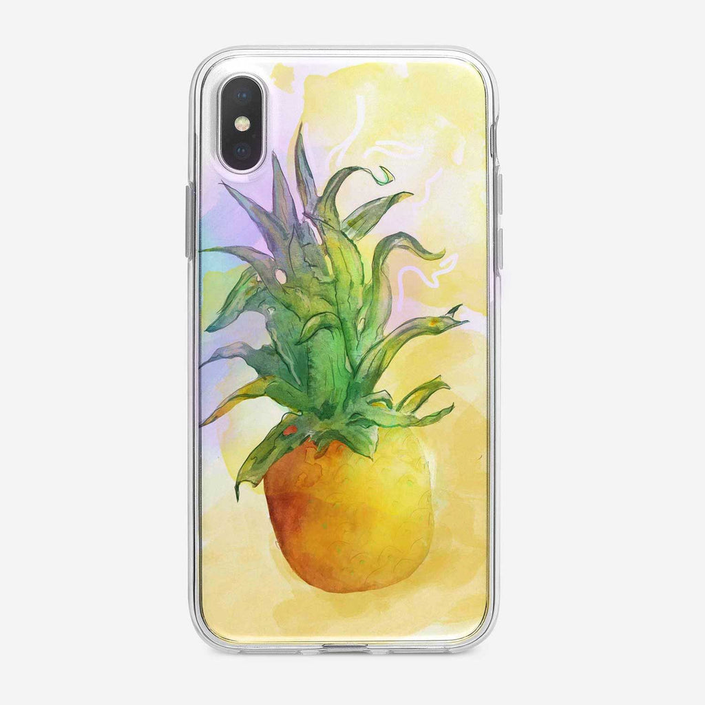 Watercolor Pineapple iPhone Case by Tiny Quail
