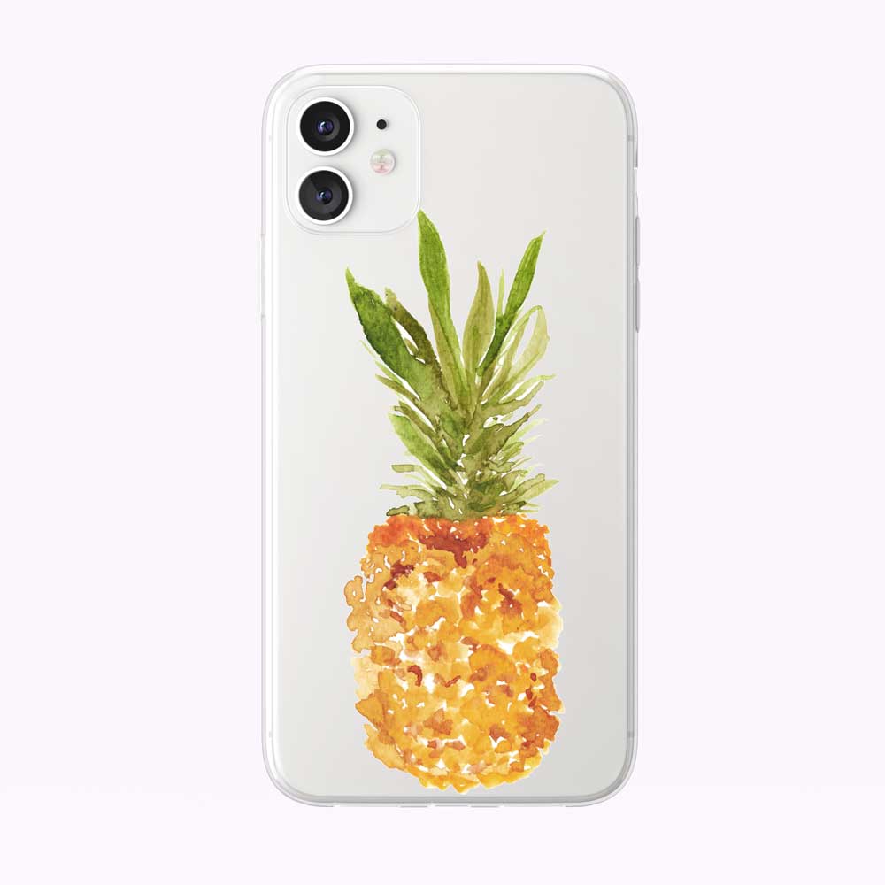 Summery Tropical Pineapple Clear iPhone Case from Tiny Quail