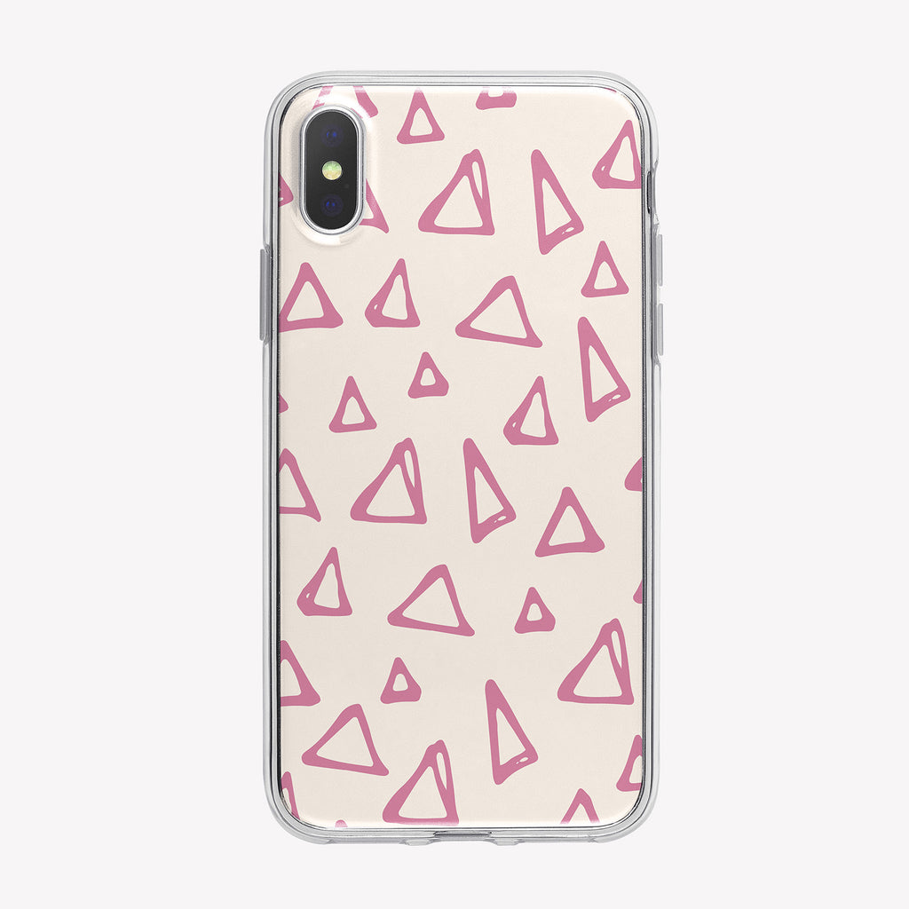Pink Triangles Pattern iPhone Case from Tiny Quail
