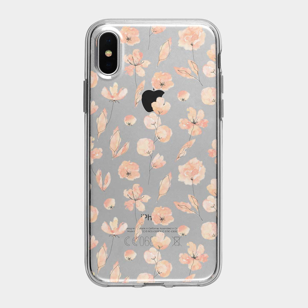 Pink Ink Floral Clear iPhone Case from Tiny Quail