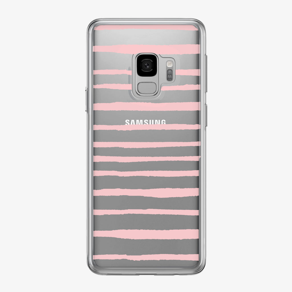 Pink Stripes Clear Samsung Galaxy Phone Case from Tiny Quail