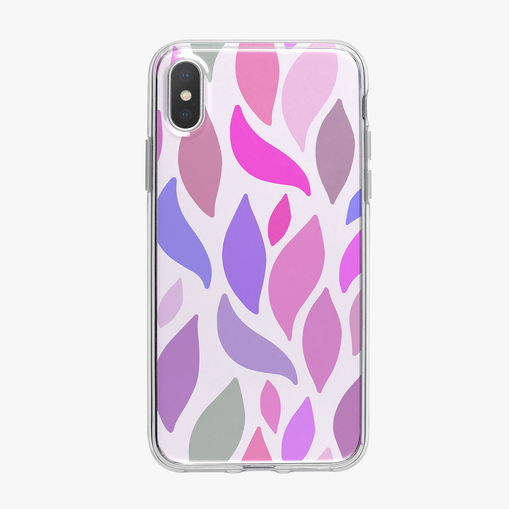 Abstract Pink Leaves Pattern iPhone Case from Tiny Quail