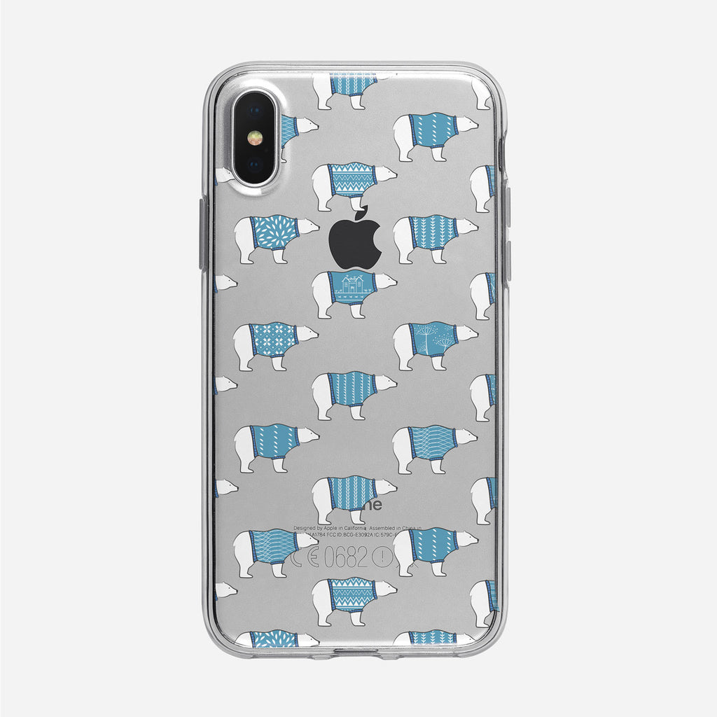Cute Polar Bear Pattern iPhone Clear Case from Tiny Quail
