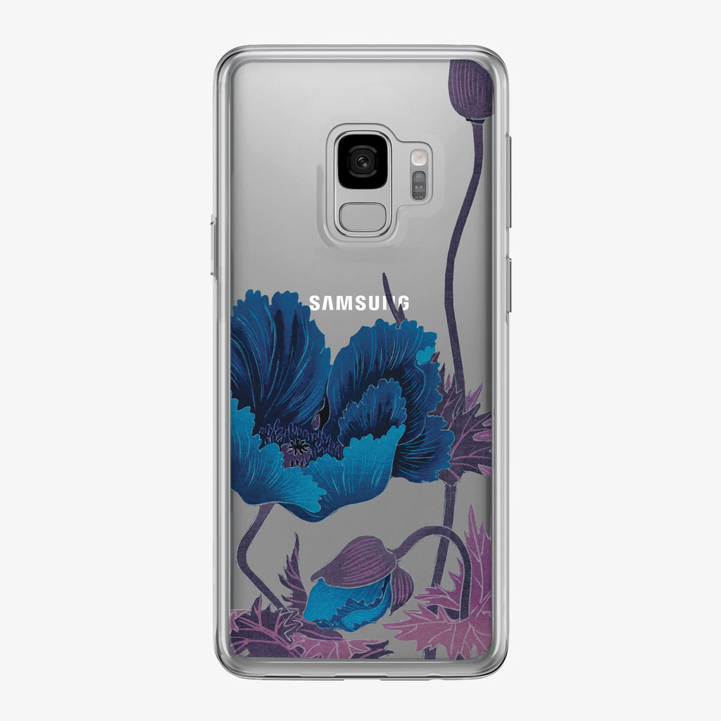Blue Poppy Clear Samsung Galaxy Phone Case from Tiny Quail