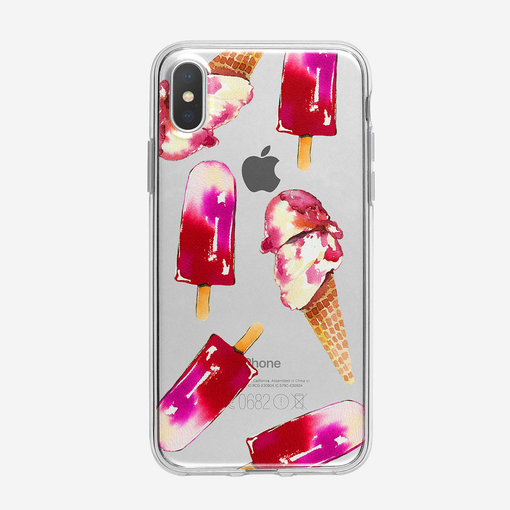 Popsicle and Ice Cream Big Pattern Clear iPhone Case from Tiny Quail