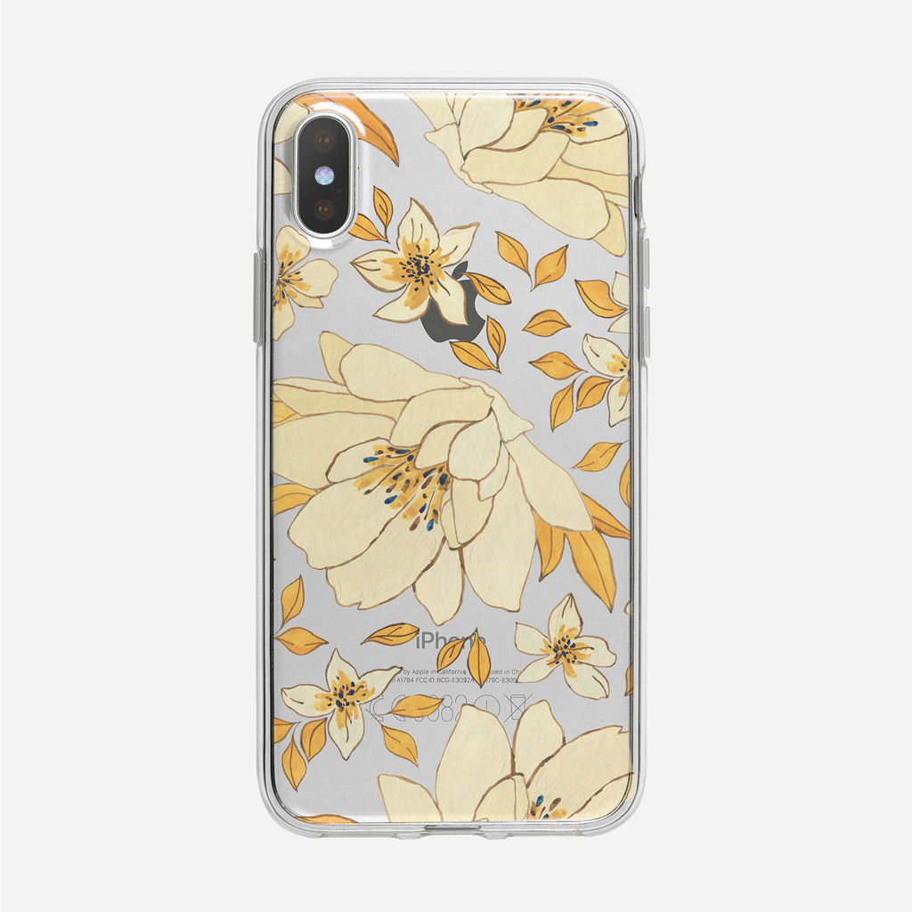 Illustrated Floral Pattern Clear iPhone Case from Tiny Quail