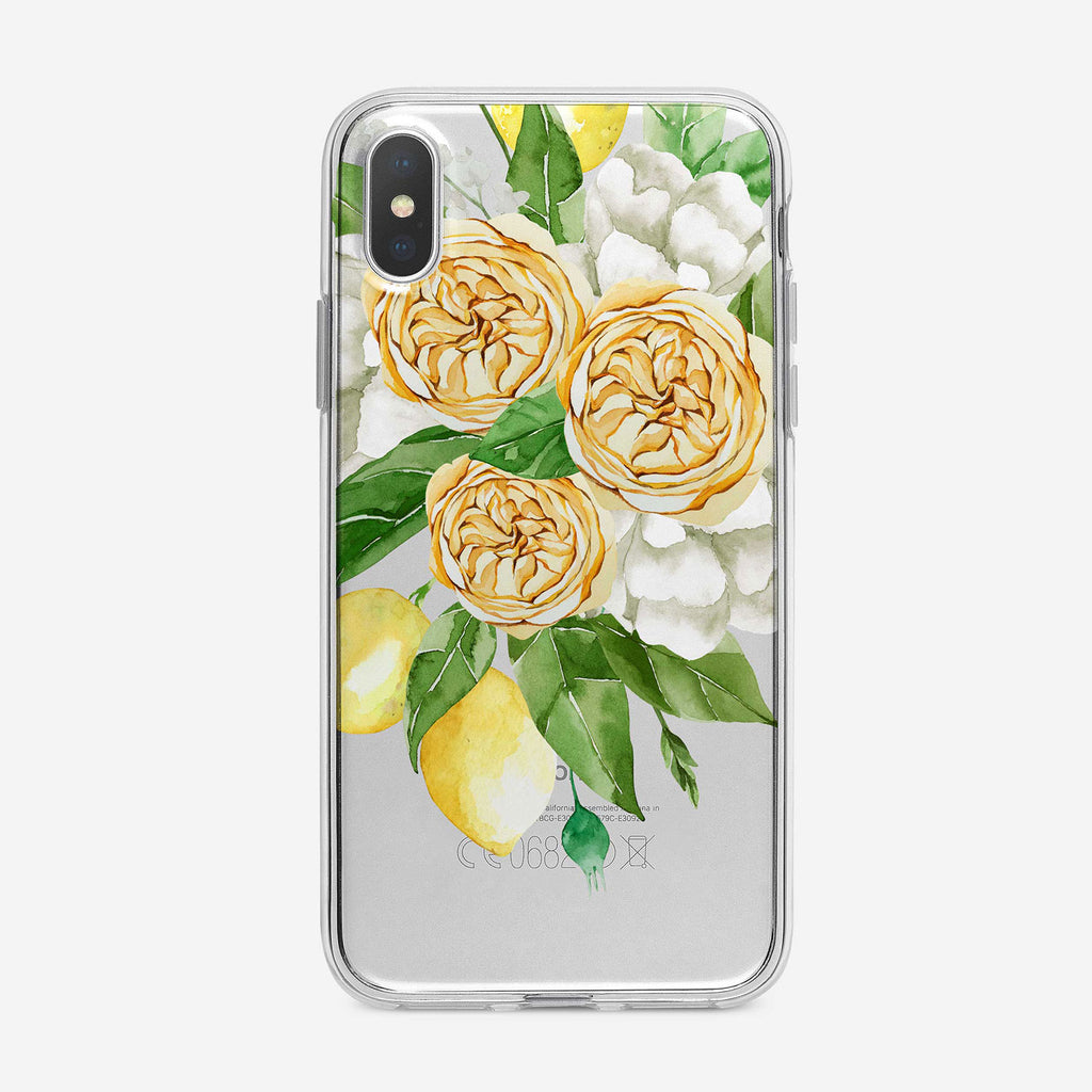 Pretty Floral Lemons iPhone Case by Tiny Quail