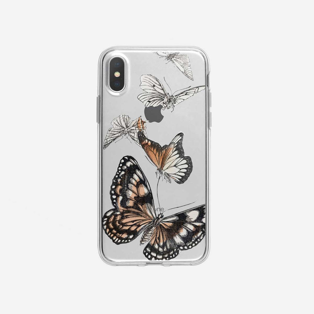 Pretty Vintage Butterflies Clear iPhone Case from Tiny Quail