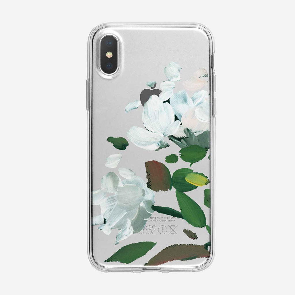 Pretty White Painted Flowers iPhone Case from Tiny Quail