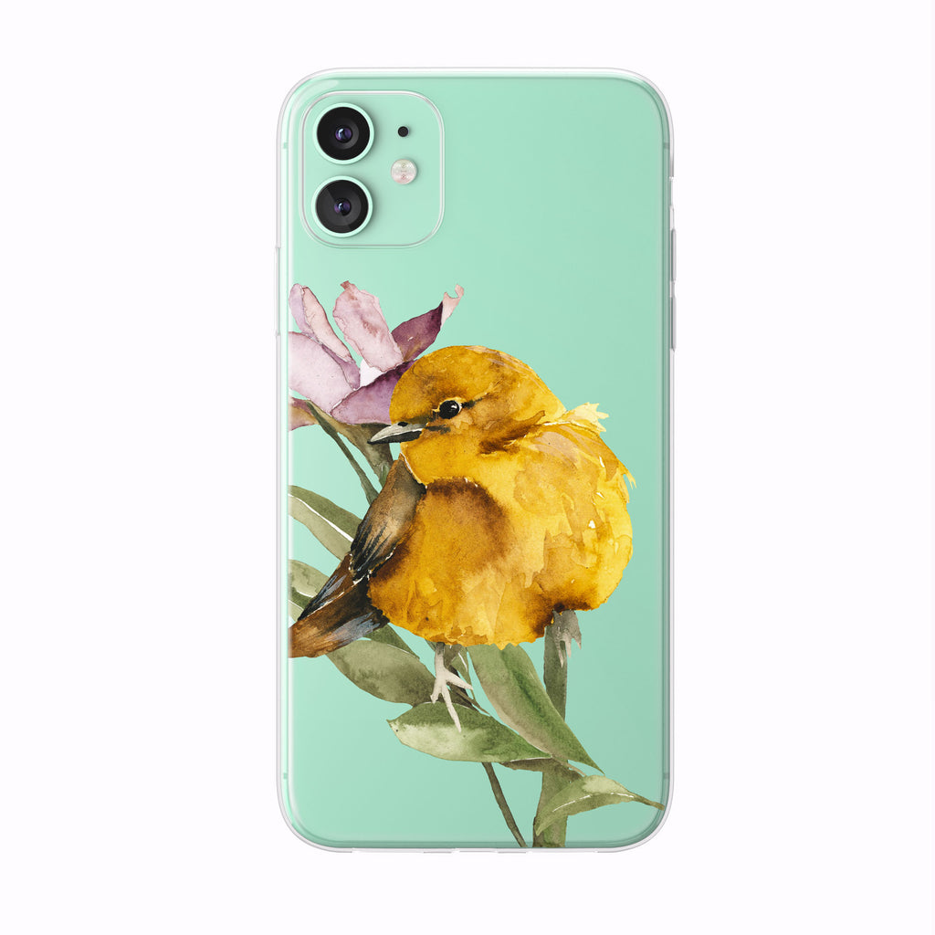 Pretty Yellow Bird green iPhone Case from Tiny Quail