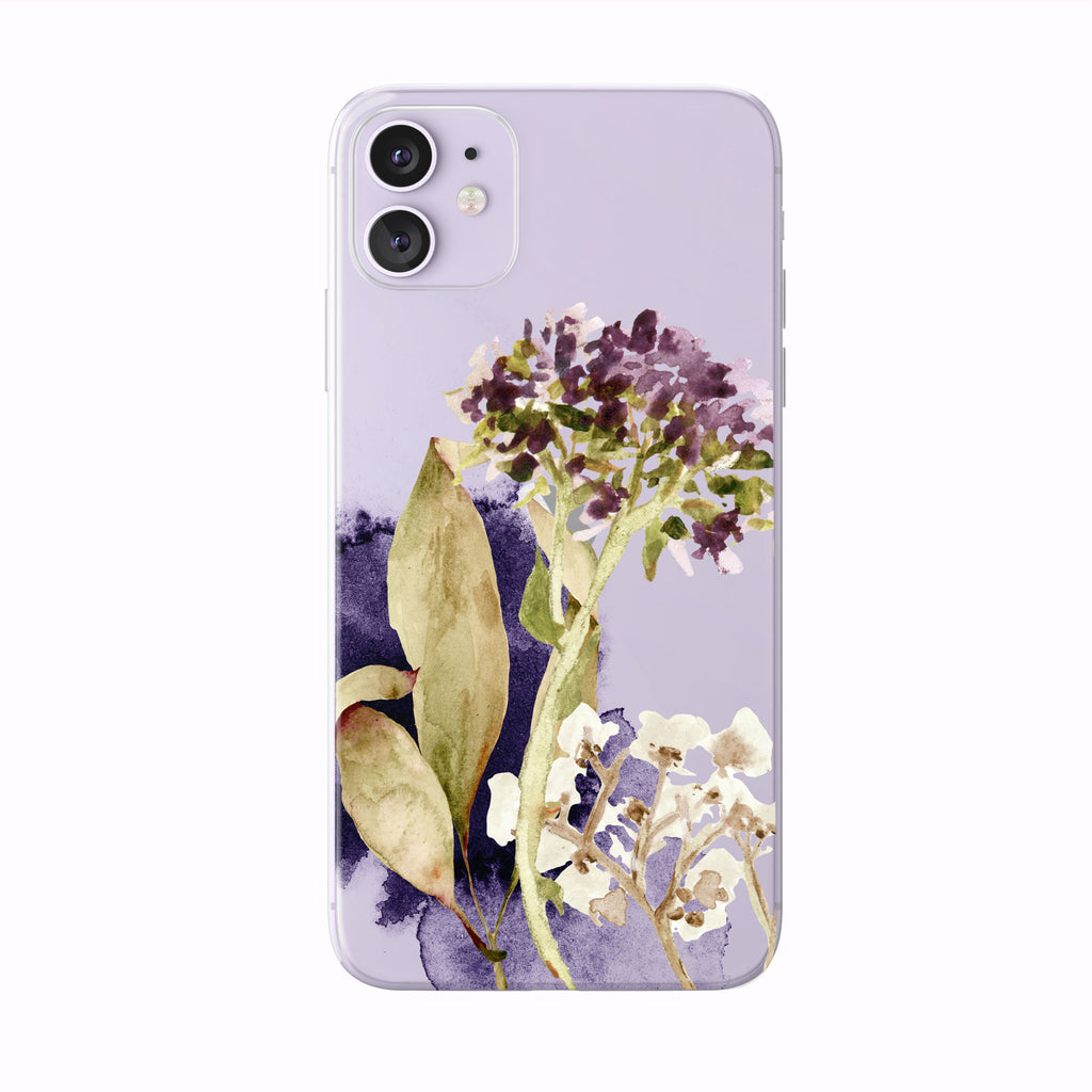 Purple Fall Watercolor Floral on purple iPhone Case from Tiny Quail