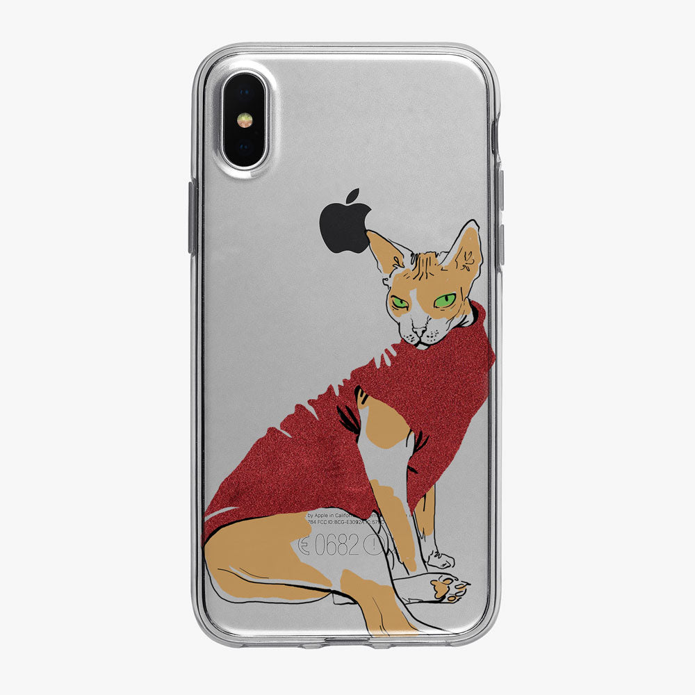 Cat Philosophy Red Sweater iPhone Case from Tiny Quail